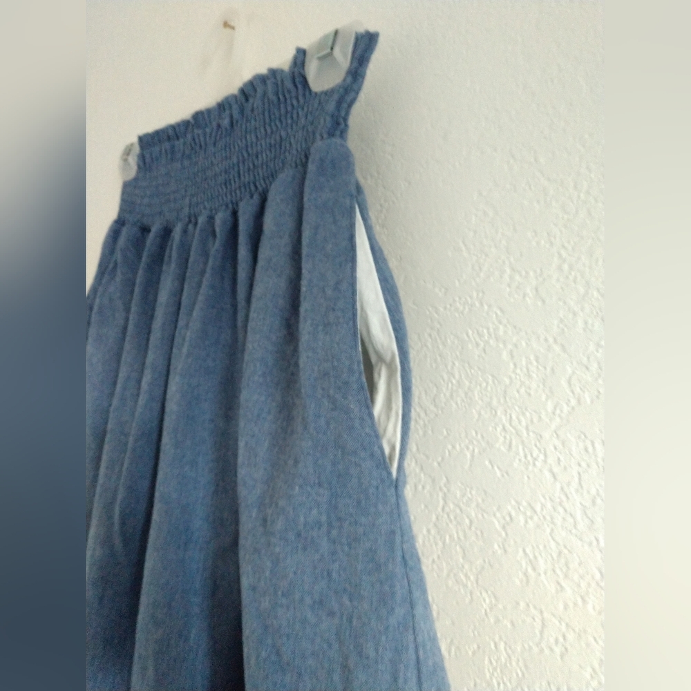 Merrick White Women's Short Skirt Blue Elastic Waist Pull On Size Large - Picture 5 of 9